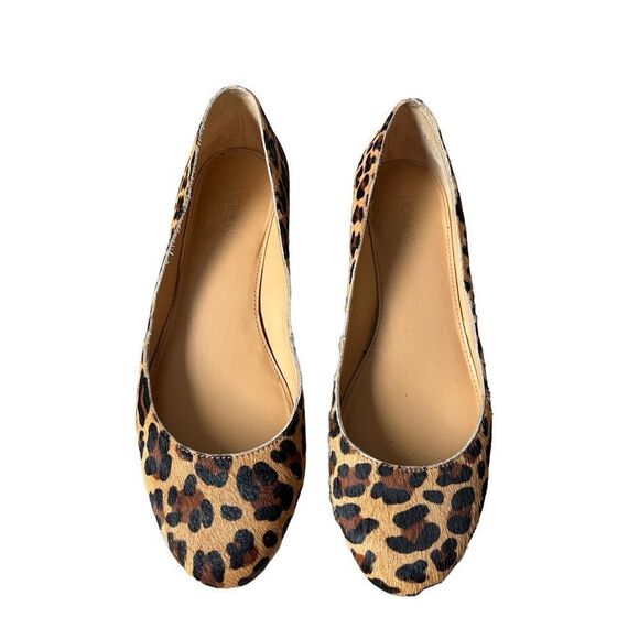 J. Crew Leopard Print Calf Hair Ballet Flats Low Heel Preppy Shoes Women’s Sz 8 - Picture 1 of 8